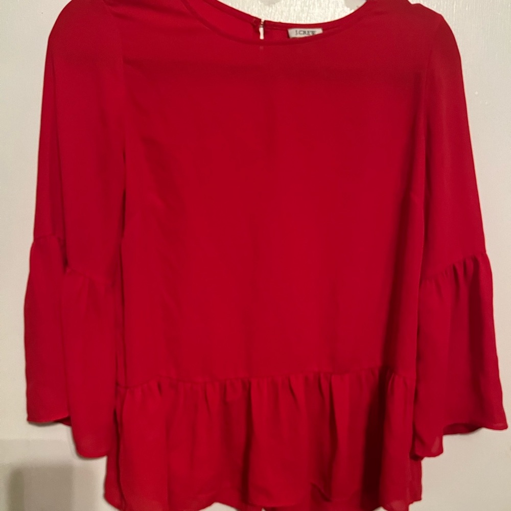 Red J. Crew Blouse